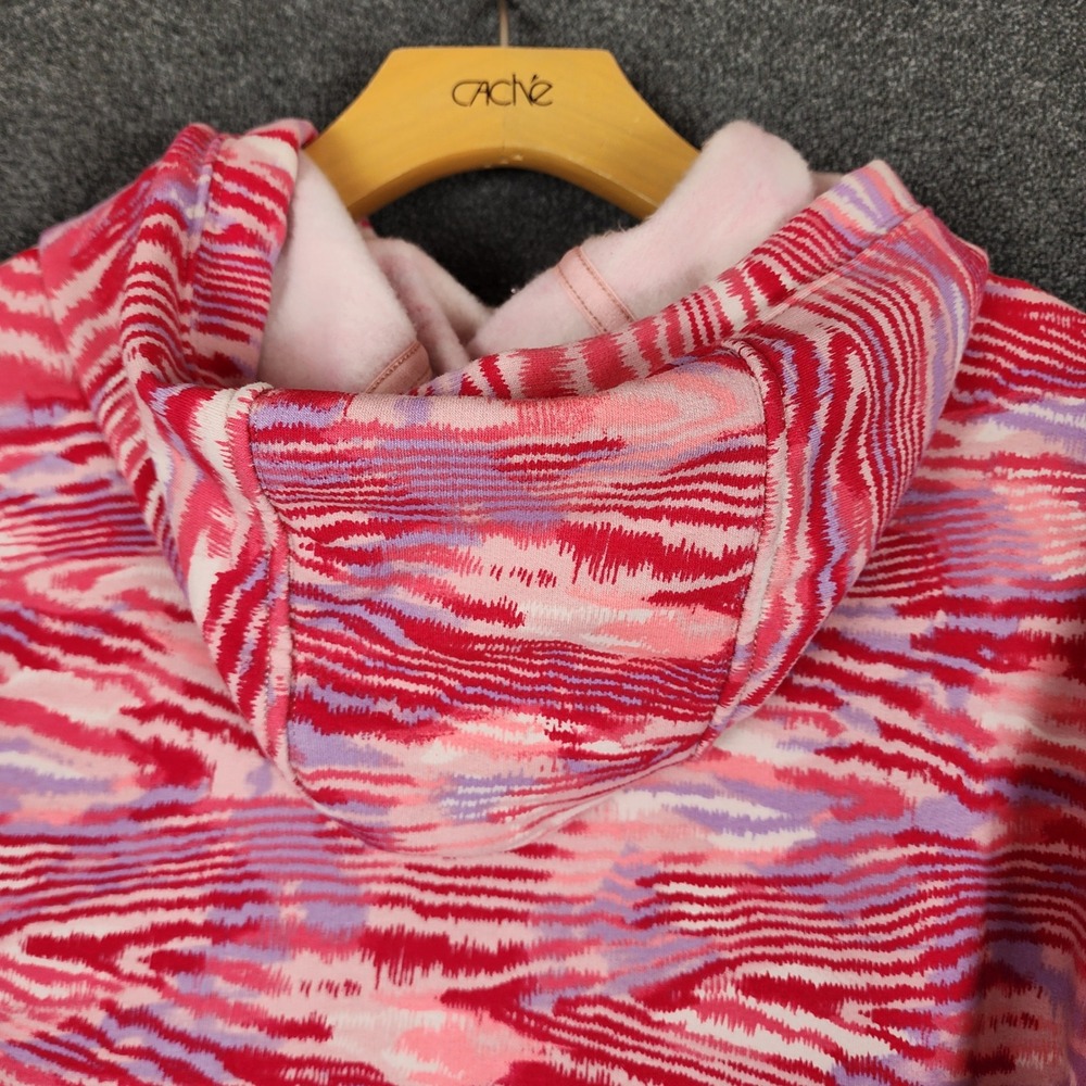 Athleta Girl Retroactive Oversized Hoodie‎ Pink Purple Ikat Fleece XL 14 NWT - Picture 8 of 11